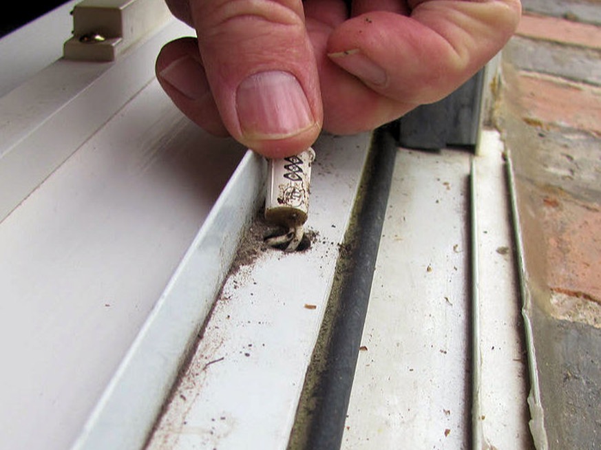 Hole drilled through the windowsill will leak